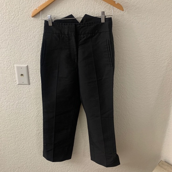 Celine Black Silk Blend Cropped Pant - Picture 1 of 11